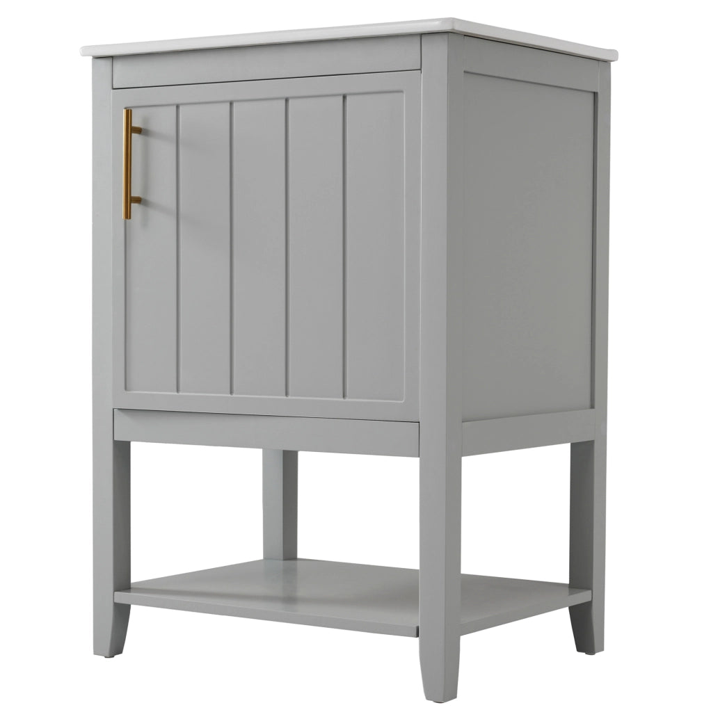 Mobile bagno con lavabo in ceramica; da terra; 61x47x87 cm; MDF grigio