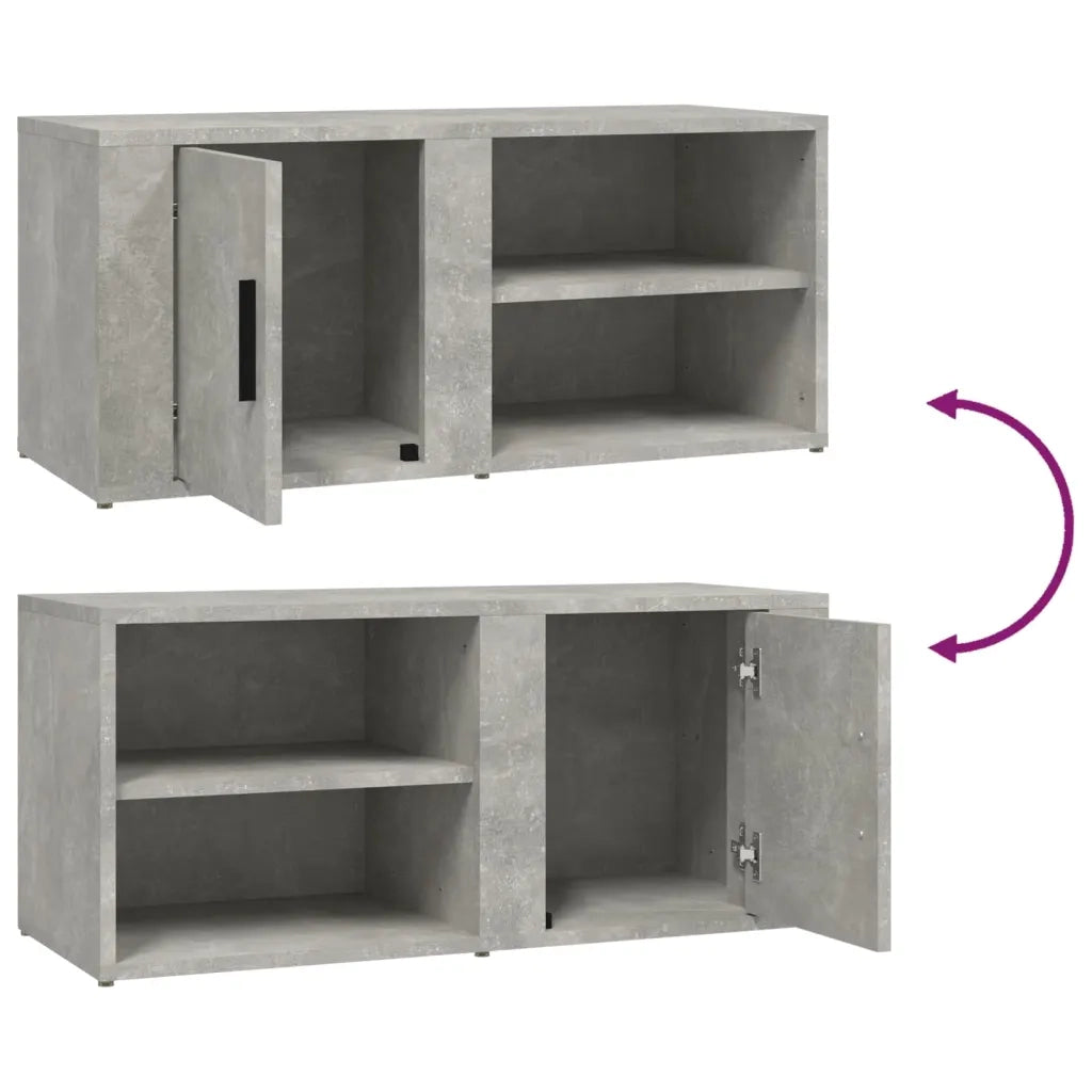 Mobili TV 2 pz | Armadietto TV | Mobile Porta TV Grigio Cemento 80x31,5x36 cm Legno Multistrato
