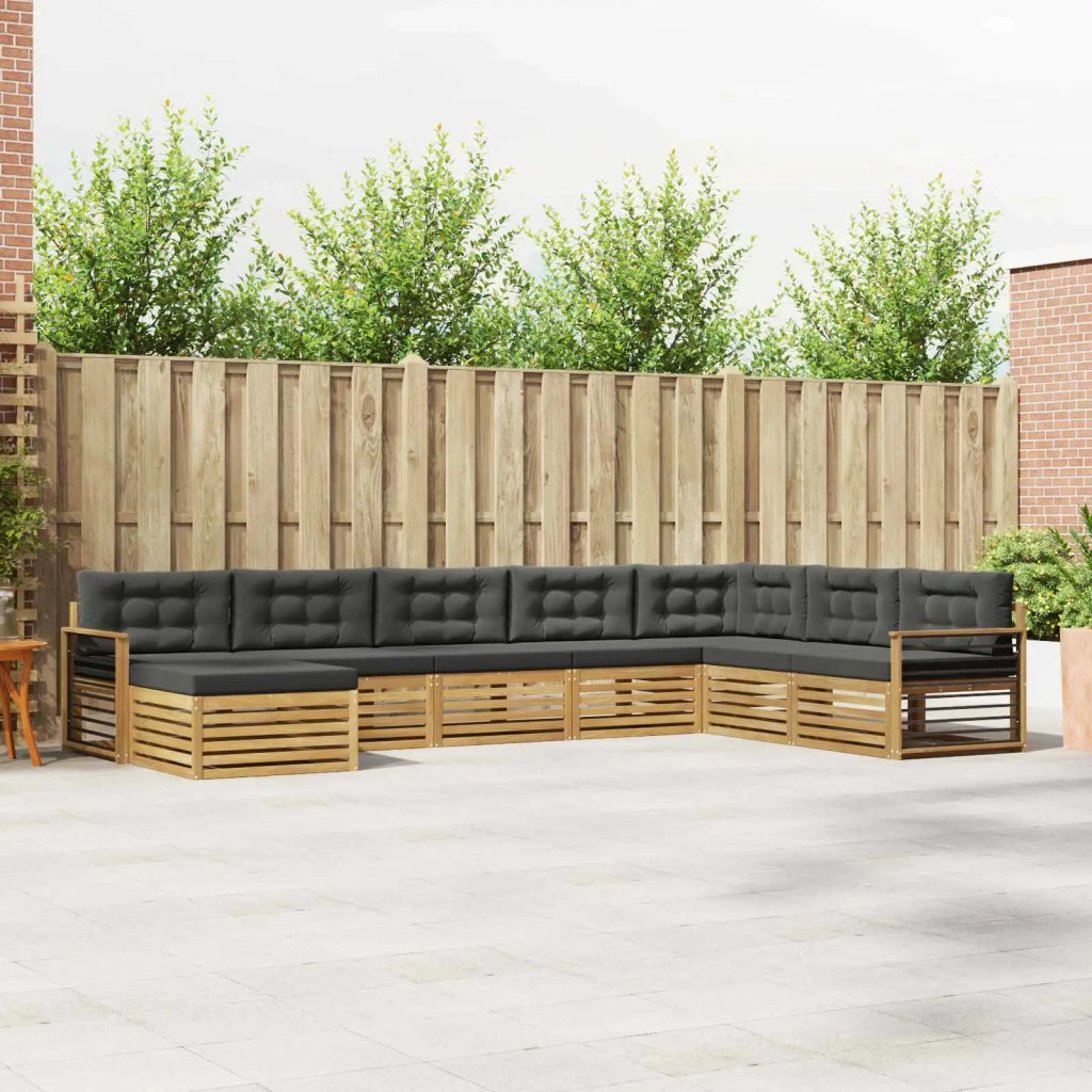 Set di divani da esterno 8 pz Bianco e Antracite 3390977