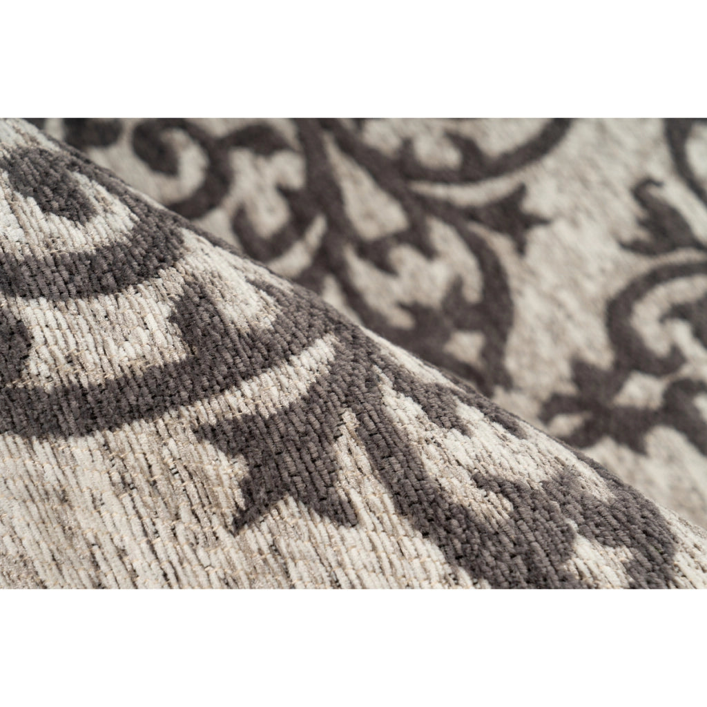 Tappeto Davis 100 in ciniglia grigio con trama orientale