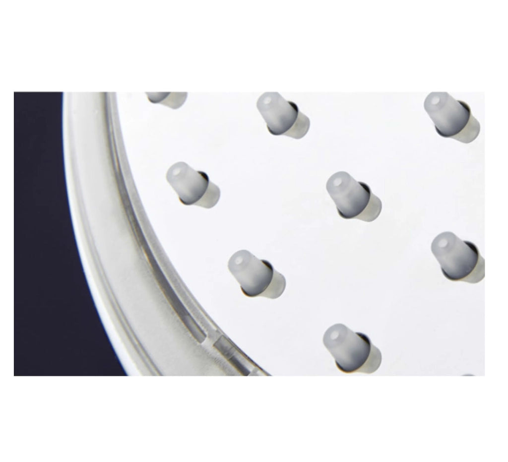 Sined Led 3 Soffione a Pioggia Rotondo Da 24 Cm Con Led e 3 Funzioni Del Getto Grigio
