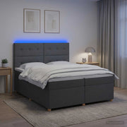 Letto box spring con materasso Grigio Scuro 200 x 200 cm 3455428