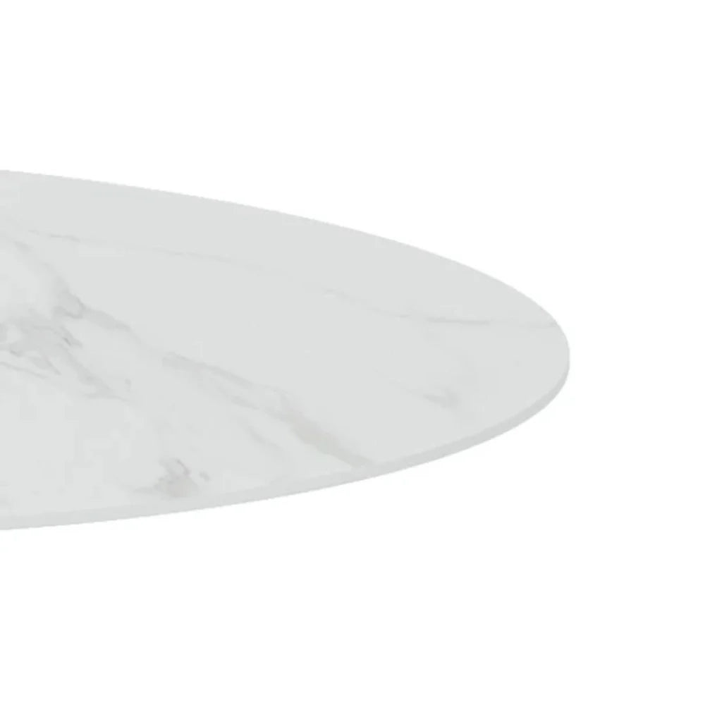 Tavolo da pranzo fisso in ceramica effetto marmo bianco Circe 100x100 cm fino a 4 posti | Duzzle