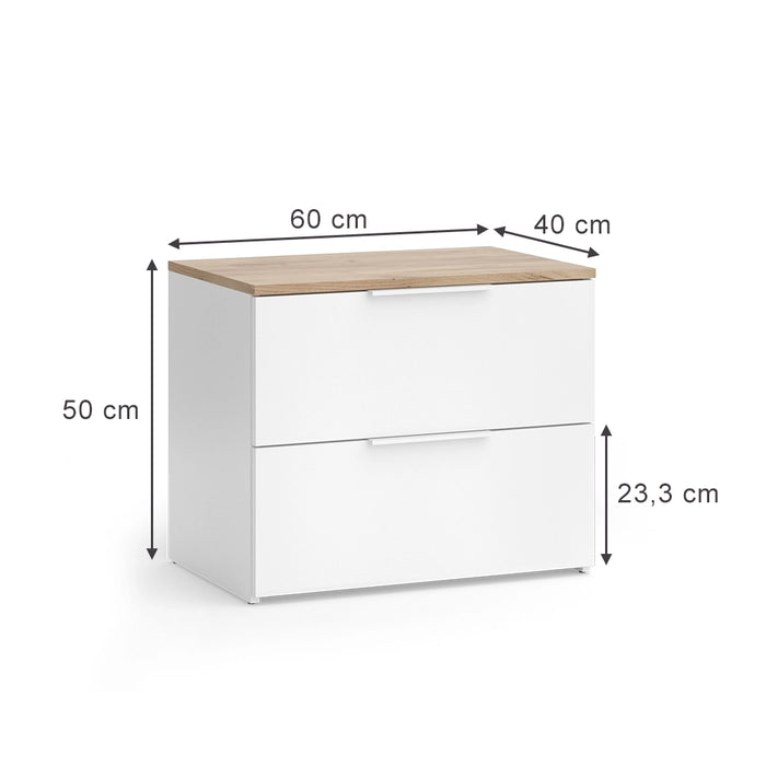 Vicco Cassettiera Bianco/Sonoma 40 x 50 cm con porta