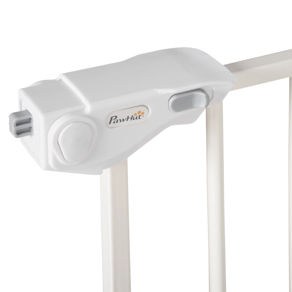 Barriera estensibile a forbice con chiusura automatica e blocco doppio, con estensioni, in ferro trattato bianco 68 × 77 cm
