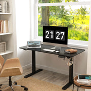 Scrivania lineare elettrica con 4 memorie, anti-collisione e surriscaldamento, per ufficio, 140 × 70 × 72-116 cm