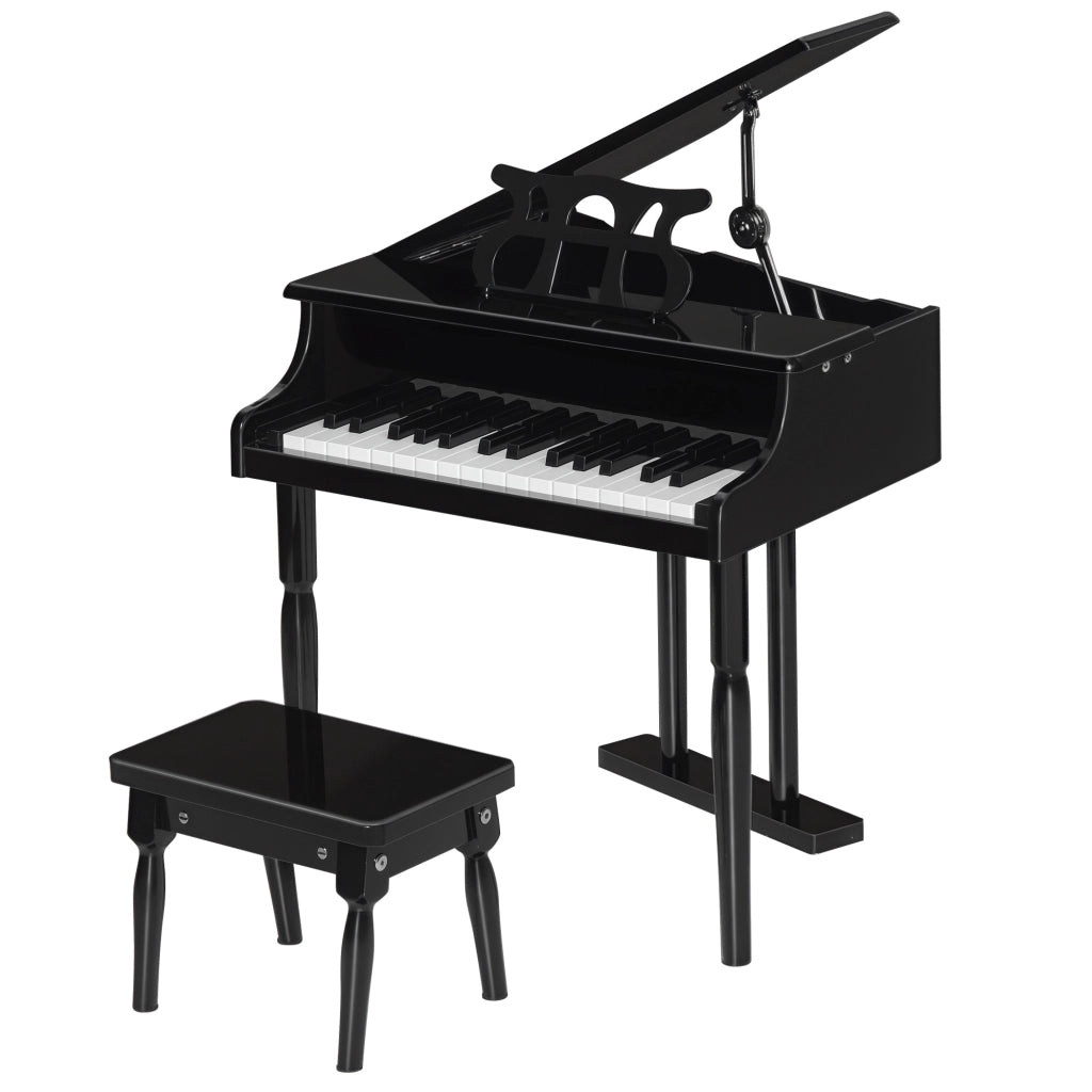 Tavolo Pianoforte Bambini 30 Tasti ¨C Zephmum ¨C Legno MDF Nero con Tabouret e Pupitre