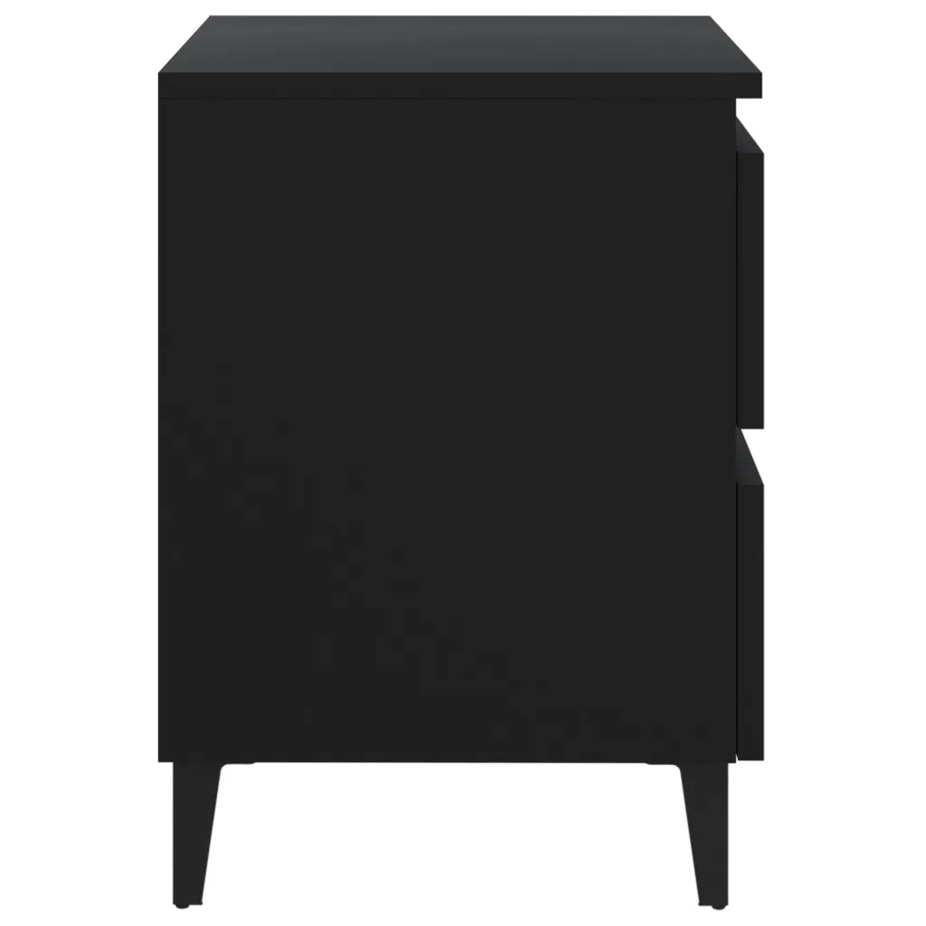 Comodino Nero 40x35x50 cm in Legno Multistrato 805871