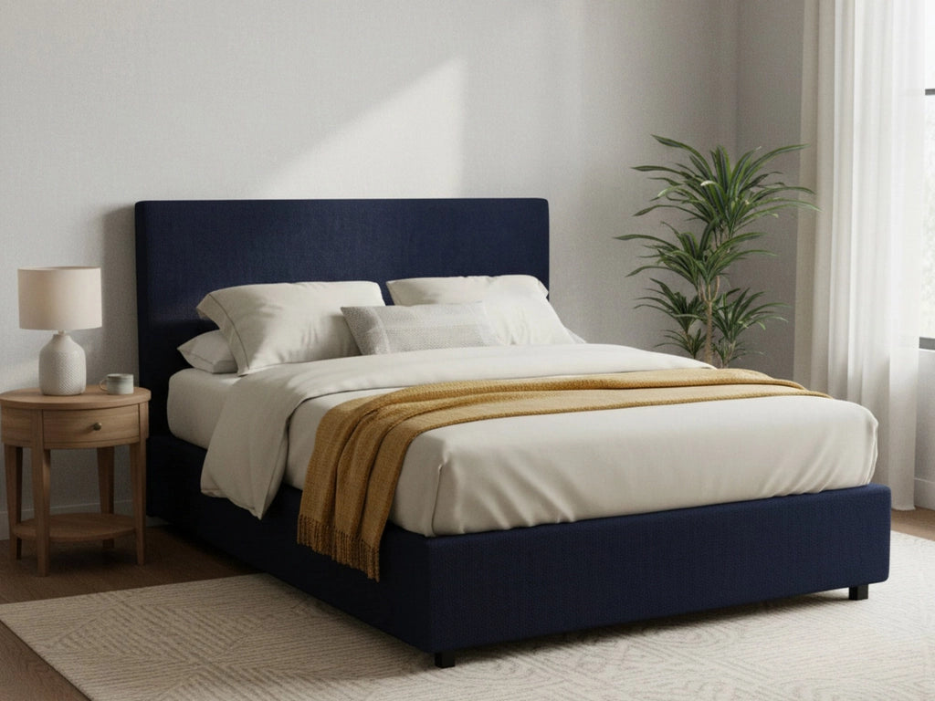 Worthing, Letto Matrimoniale Sfoderabile Made in Italy, Viola Scuro