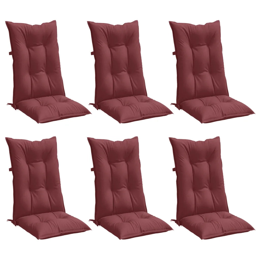 Cuscini Sedia Schiena Alta 2 Rosso Vino Mélange 120x50x7 cm 4002375