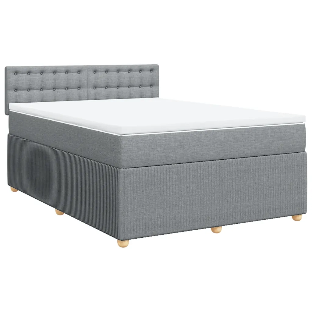 Giroletto a Molle con Materasso Grigio Chiaro 160x200cm Tessuto