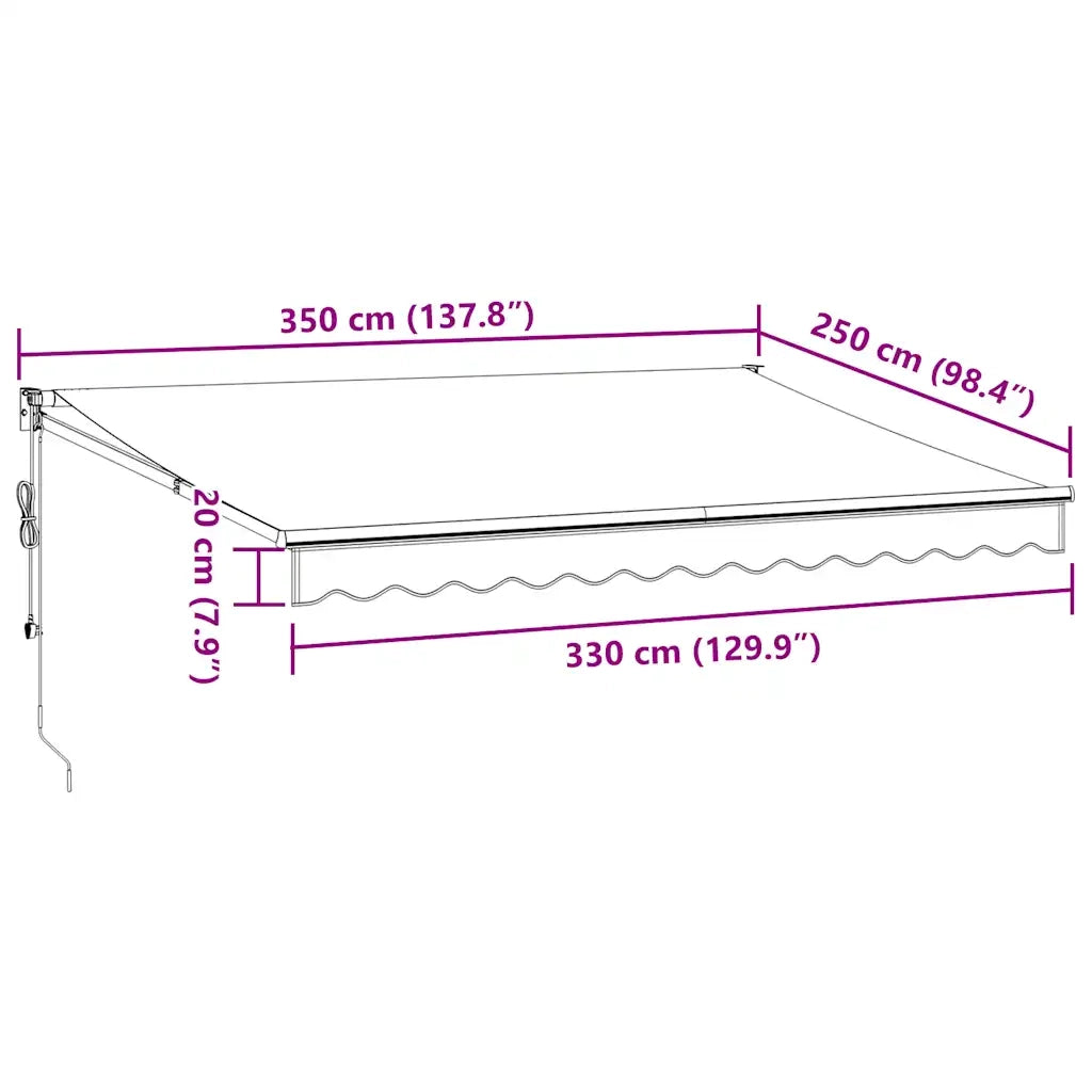 Tenda da Sole Retrattile Automatica Marrone 350x250 cm