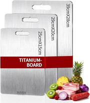 Set di taglieri a 3 pezzi in titanio e acciaio inossidabile - BPA libero, antiscivolo, lavastoviglie, dimensioni 25x15 cm, 29x20 cm, 39x28 cm