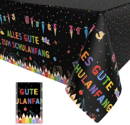 Tavolo da scuola con tovagliato per bambini, decorazione da tavola per l'iscrizione scolastica, 137 x 274 cm
