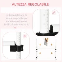 Set di 4 Ostacoli Agility Dog per Addestramento Cani con Sacca di Trasporto, Altezza delle Barre Orizzontali Regolabili, 99x65x94cm