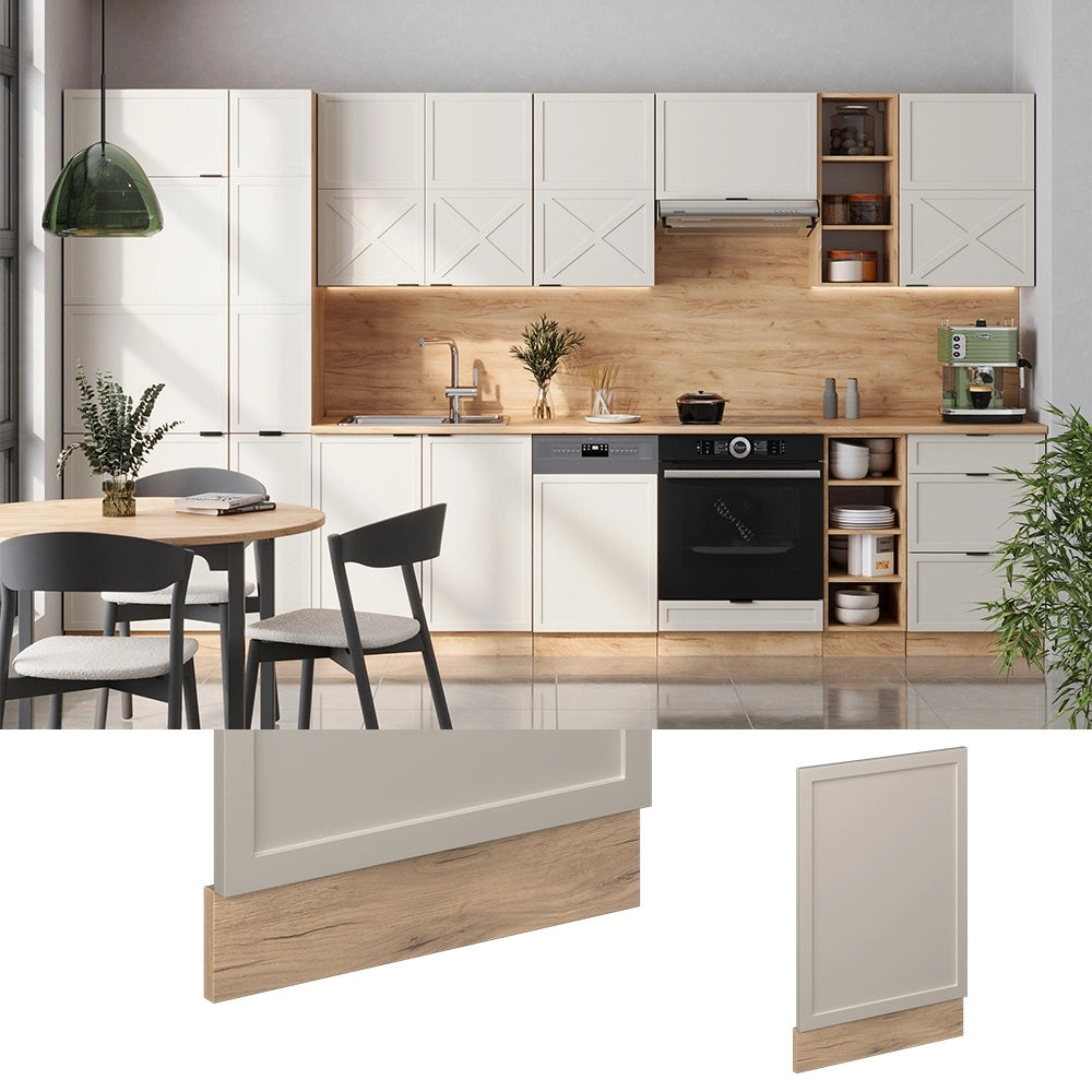 Pannello frontale Fame-Line GrigioBeige/Rovere dorato 45 cm, PL Marmo Vicco