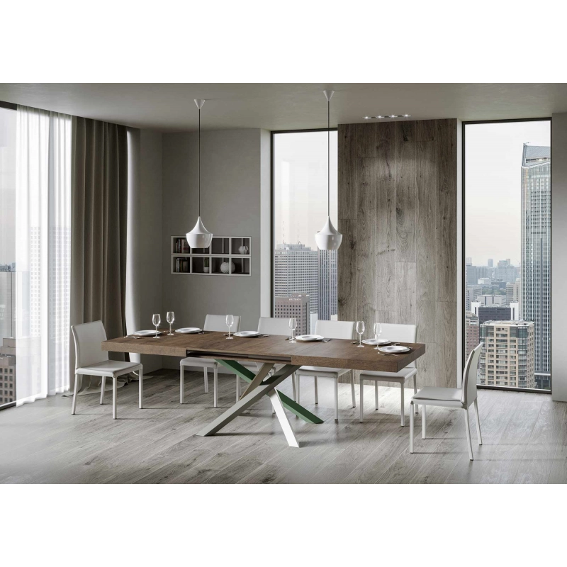 Tavolo allungabile 90x160/264 cm Volantis telaio gambe 4 colori (A) - Noce