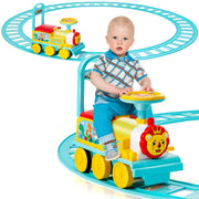 Treno elettrico con 16 pezzi di binari luci e suoni per bambini, Giocattolo per ragazzi e ragazze anni 3+ Blu-Macchinine giocattoli