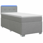 Letto con Box Spring, Materasso e LED Grigio Chiaro 90 x 190 cm 3451833