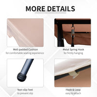 Dondolo 3 Posti 200x125x170 cm in Acciaio e Poliestere Beige