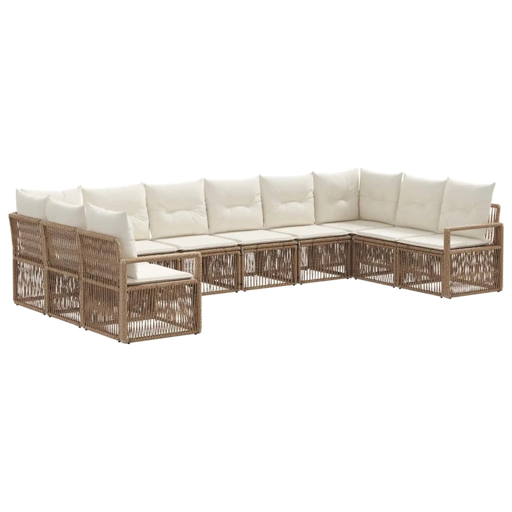 Set Divano da Giardino 10 pcs Beige polyrattan 3435822