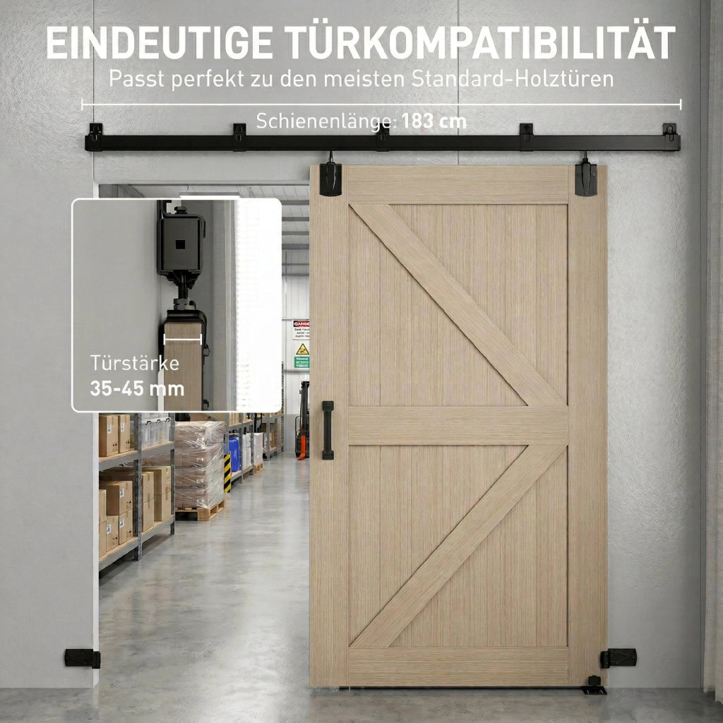 Set Ferramenta Porta Scorrevole 244 cm Nero ¨C zephmum ¨C per Ante Singole