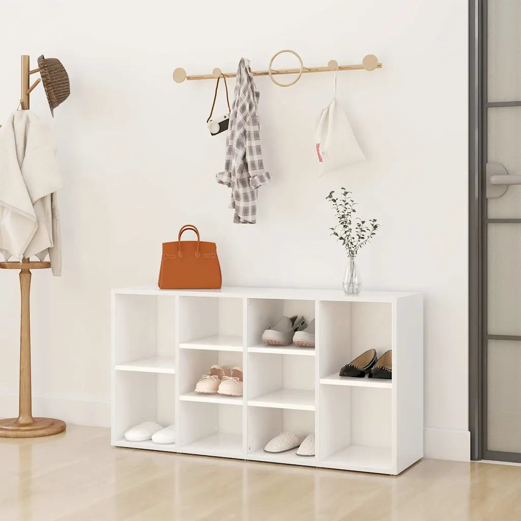 Scarpiera con Panchina Bianco 103x30x55 cm in Multistrato 803290