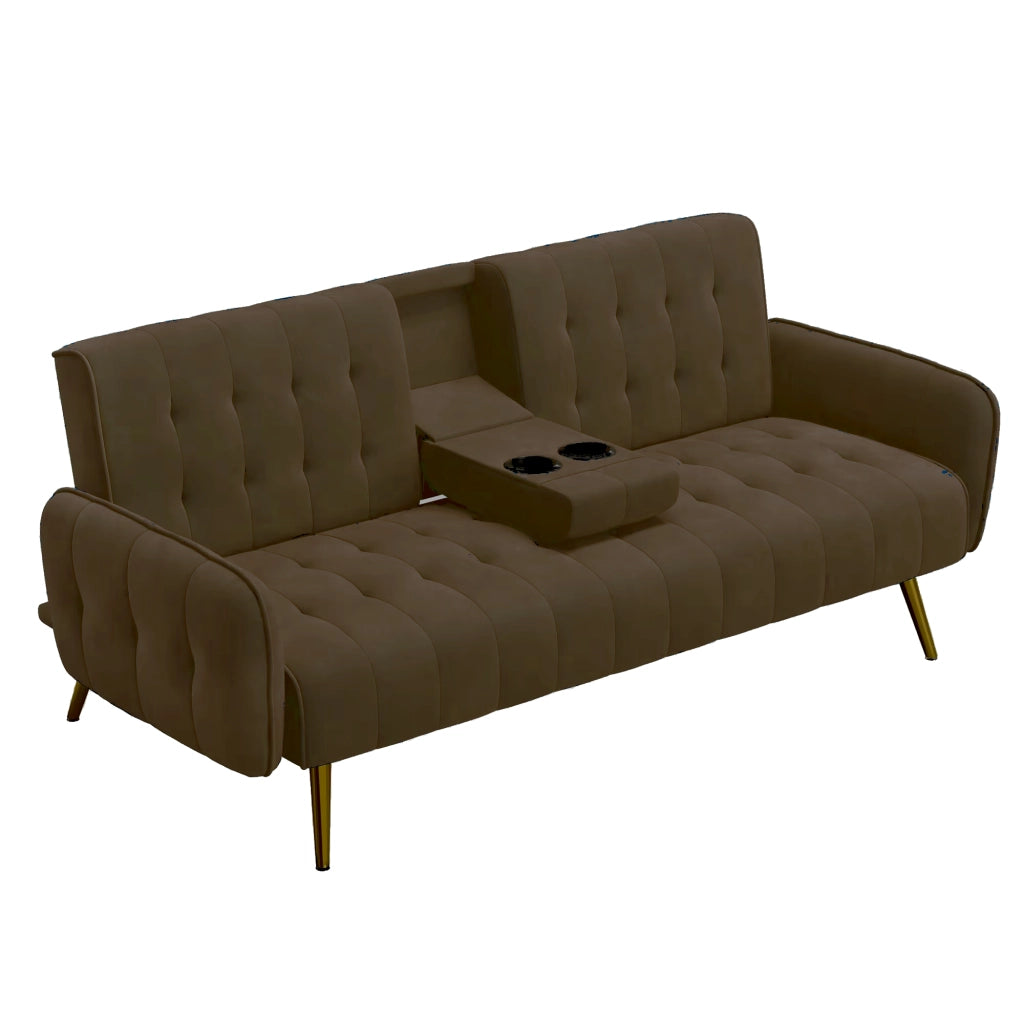 DIVANO NEW 196X81XH78CM MARRONE IN TESSUTO