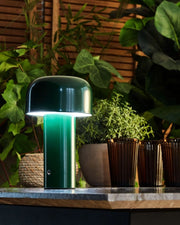 Lampada da tavolo senza fili in ferro verde per interni e per esterni