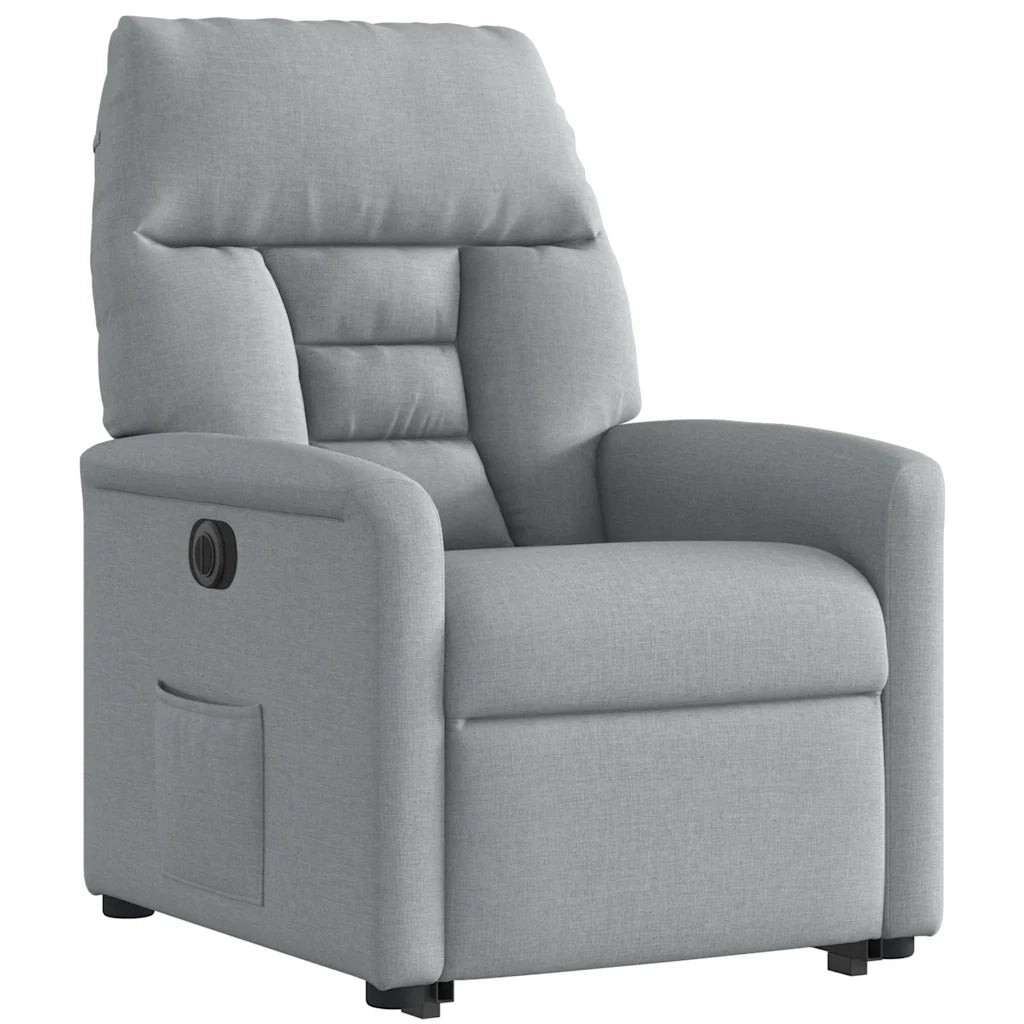 Poltrona Reclinante Alzapersona Elettrica Grigio Chiaro Tessuto 3303052