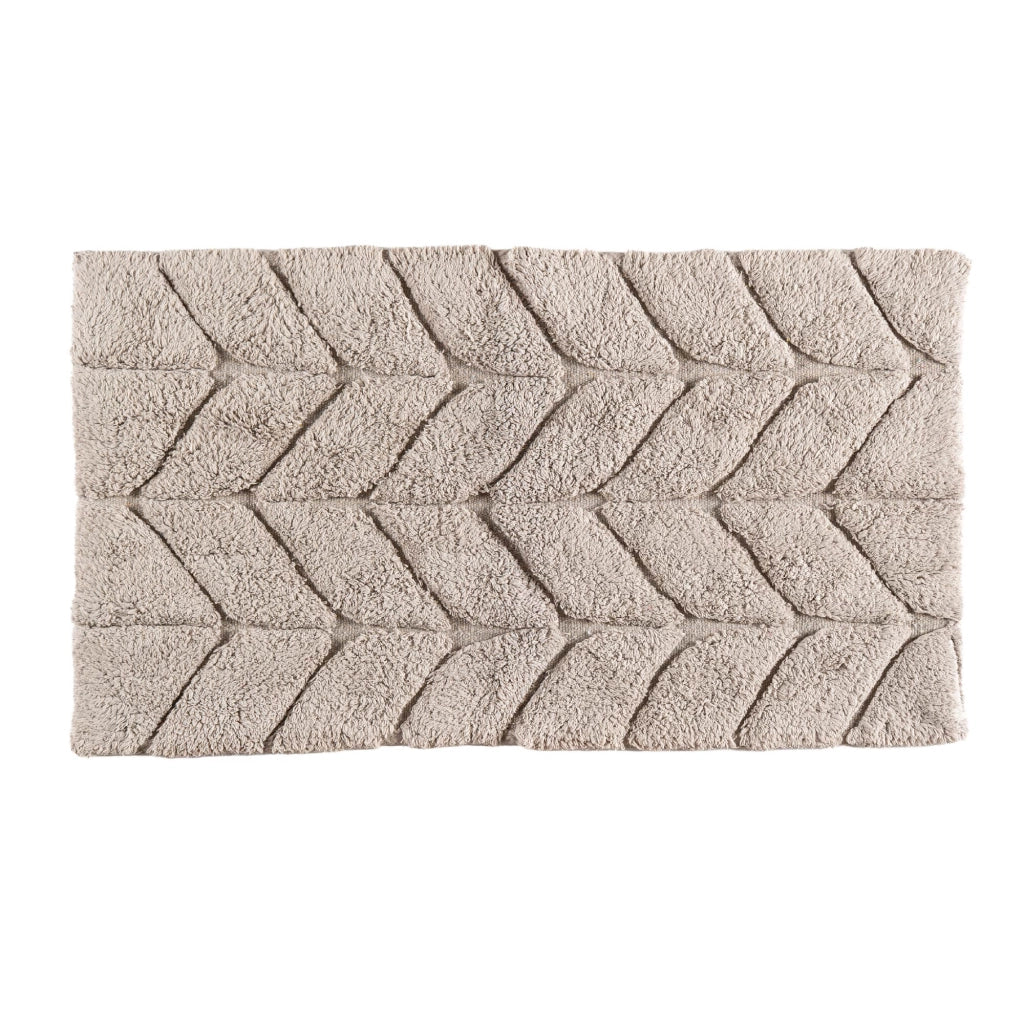 Tappeto Bagno Antiscivolo In Cotone Effetto Rilievo Assorbente, Morbido, Lavabile in Lavatrice 50x80 / 60x120 cm Tortora - 60x120 cm