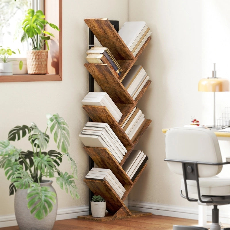 LIBRERIA a forma di albero 50 x 24 x 136 cm Legno Marrone Rustico