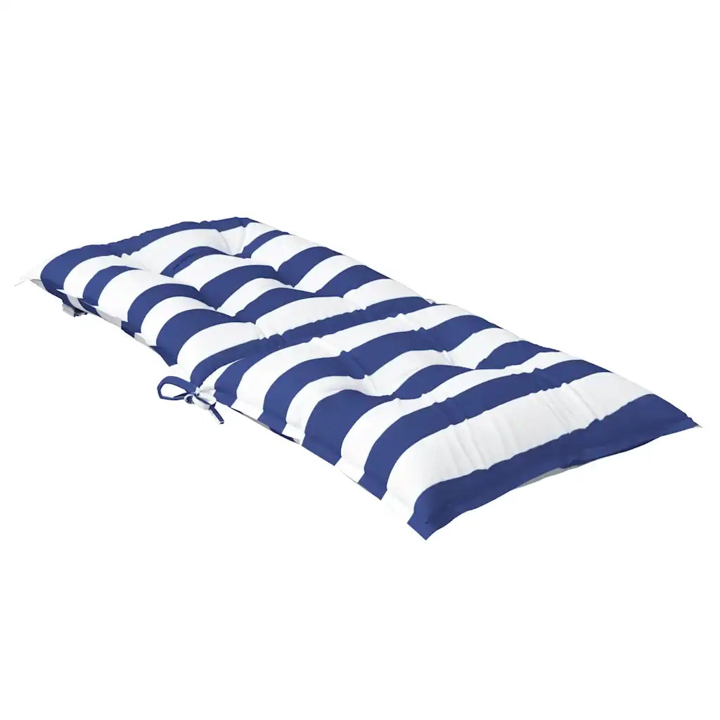 Cuscini Sedia Schienale Basso 4 pz a Righe Blu e Bianche Oxford 377717