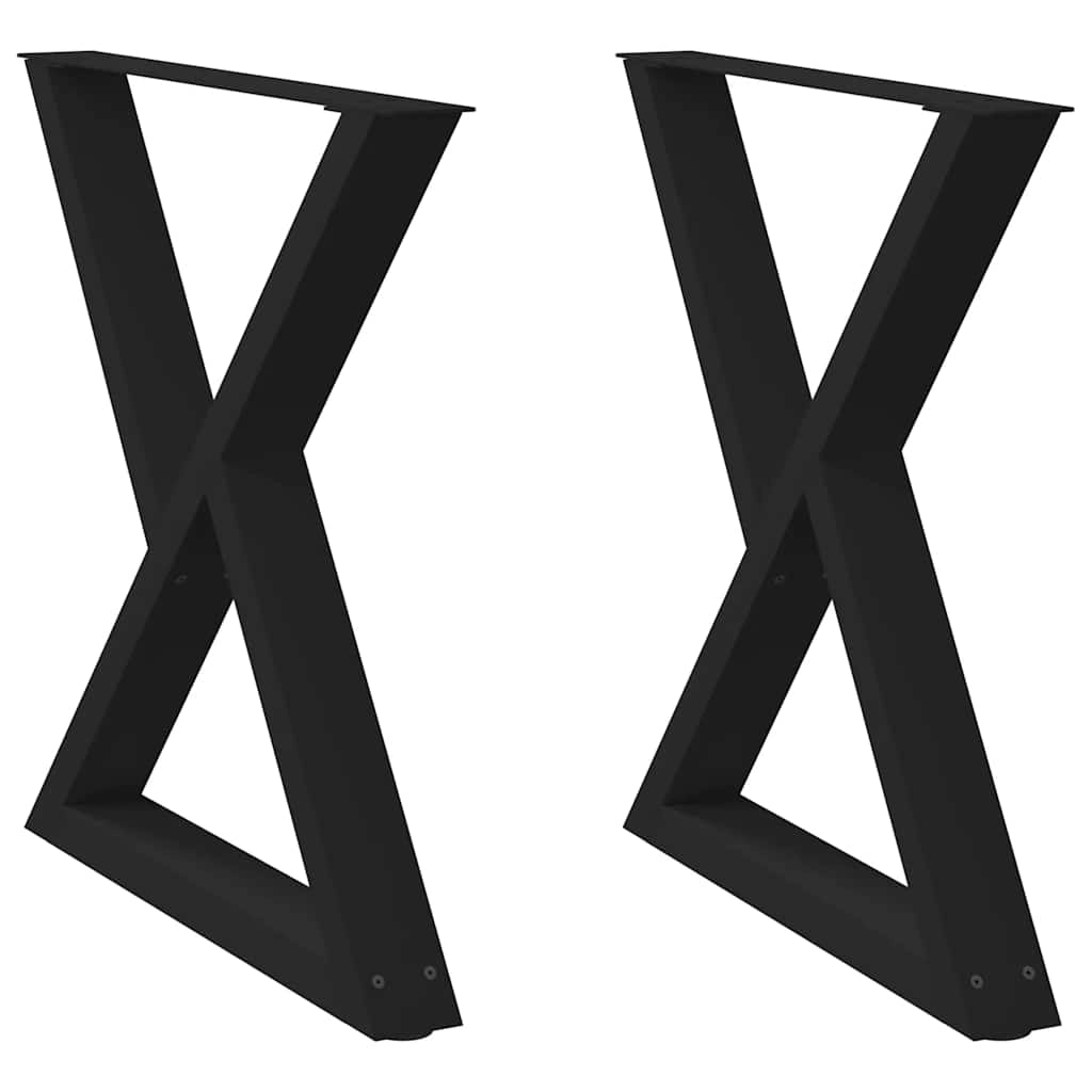 Set di 2 gambe moderne regolabili per tavolo da pranzo 80 x 72-73,3 cm in acciaio nero 02_0057014