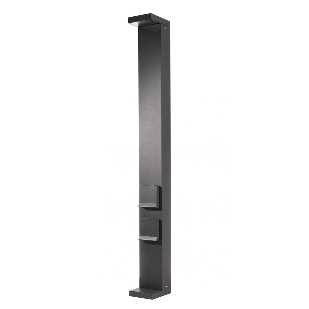 LERNA 1000 Colonnina elettrica multipresa lampione LED 6W CCT 3000K 4000K IP65 2 prese corrente luce giardino garage 230V 100cm