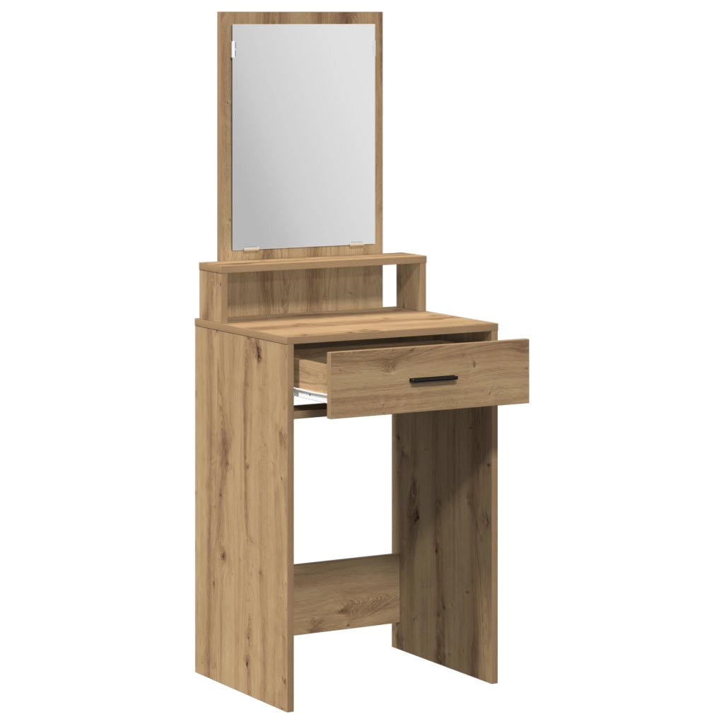 Tavolo da trucco  con cassetti in Rovere Artigianale 50x41x140 cm
