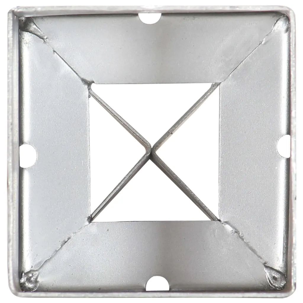 Picchetti di Terra 6 pz Argento 9x9x75 cm in Acciaio Zincato 145414
