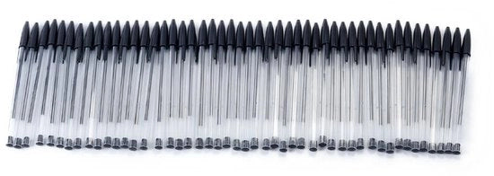 Penne per scrivere a inchiostro inamidico 50 pezzo - inchiostro non trasudante - asciuga rapidamente - punta media 1,0 mm - costruzione impermeabile - impugnatura comoda - penne per scrivere