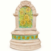 Fontana spagnola modello girasoli maiolica h120xl80xp45 cm cemento effetto pietra