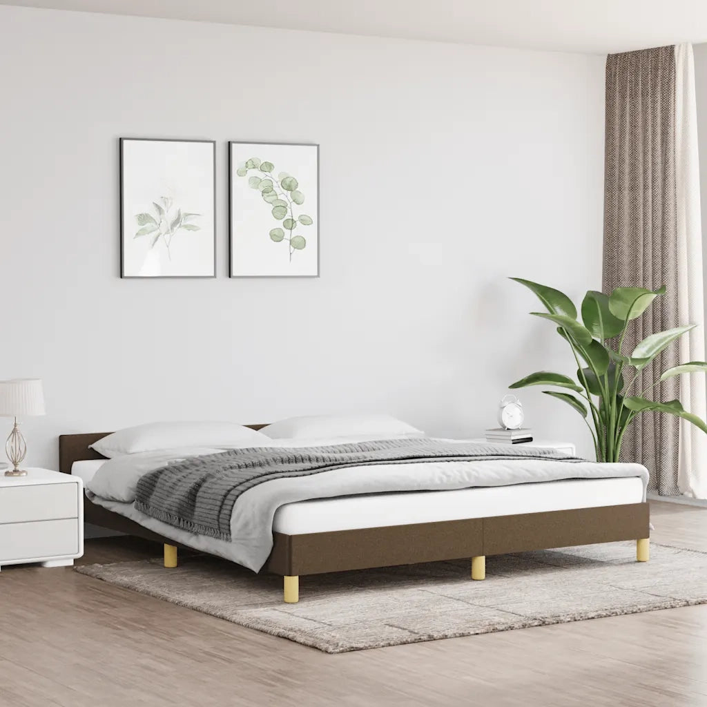Giroletto senza Materasso Marrone Scuro 180x200 cm Tessuto 347434