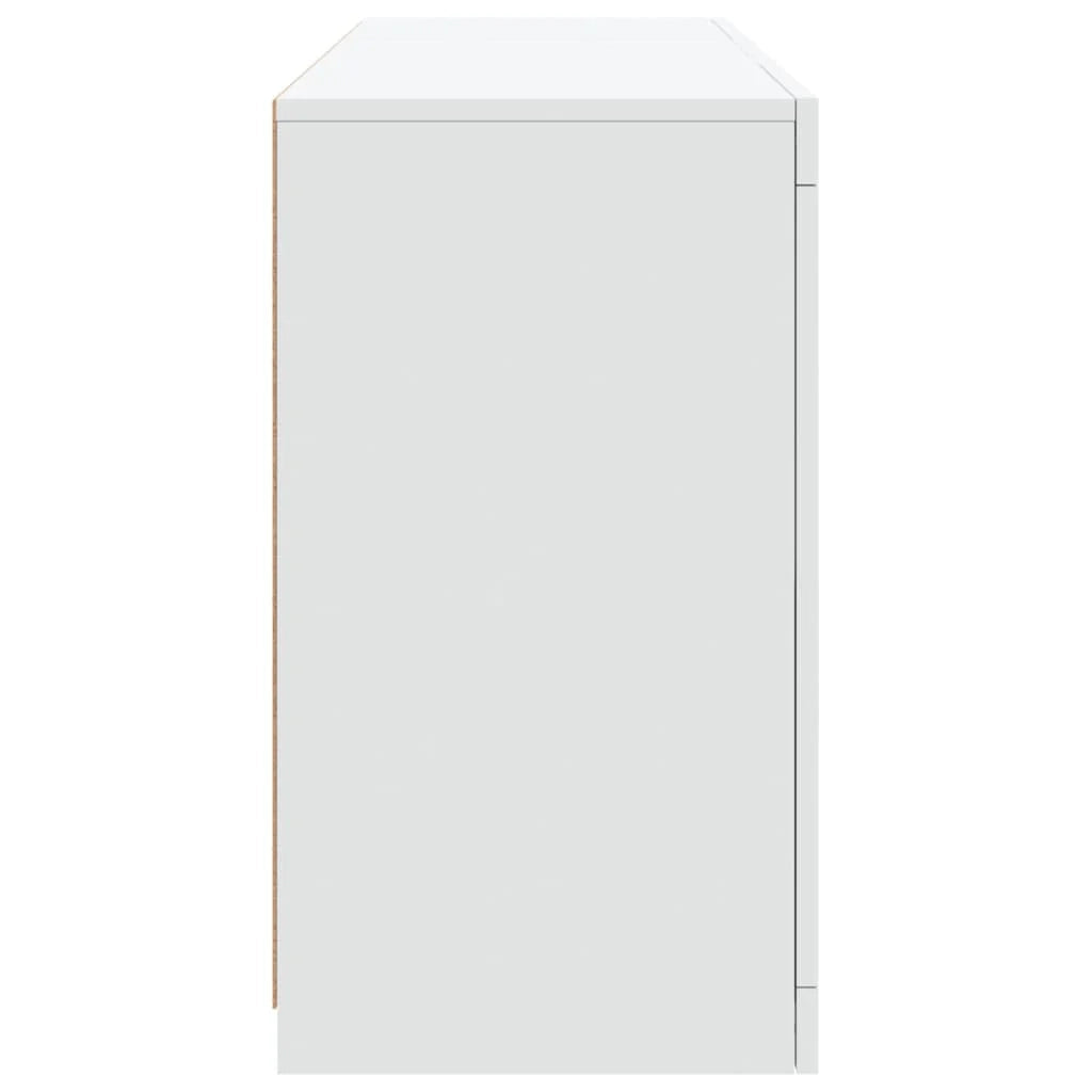 Buffet credenza cassettiera armadio mobile contenitore organizer per cucina soggiorno salotto con luci LED 123 x 37 x 67 cm bianco 02_0029826
