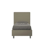 Letto singolo con rete imbottito 90x200 similpelle cappuccino Focus
