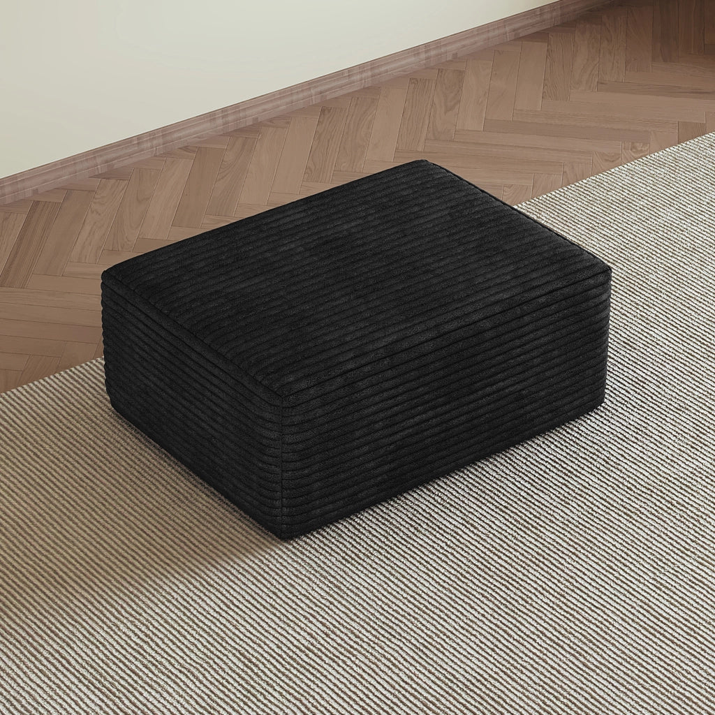 Pouf modulare reversibile - seduta ampia e senza montaggio - in tessuto - nero