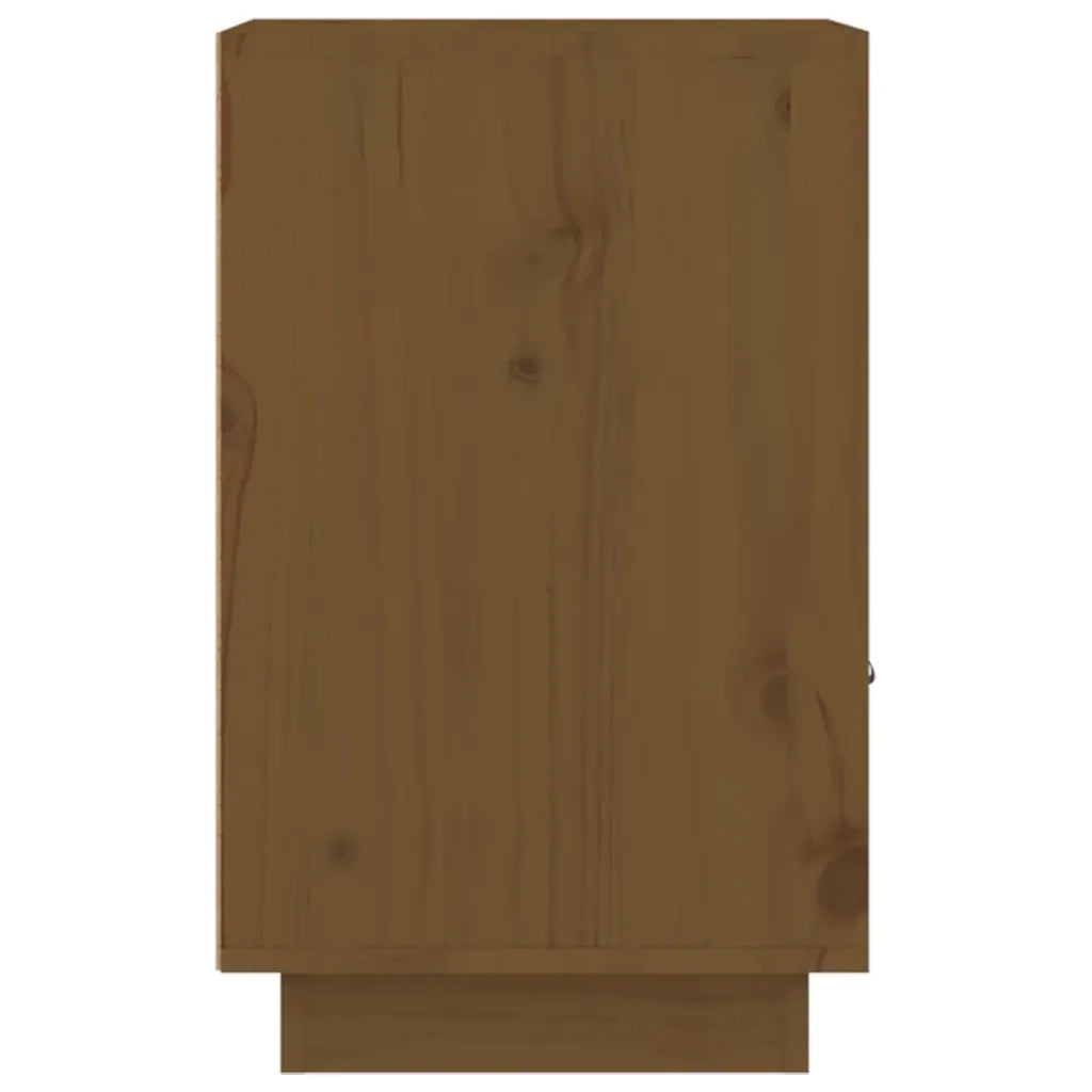 Comodino-Tavolino da notte Marrone Ambrato 40x34x55 cm in Legno Massello di Pino