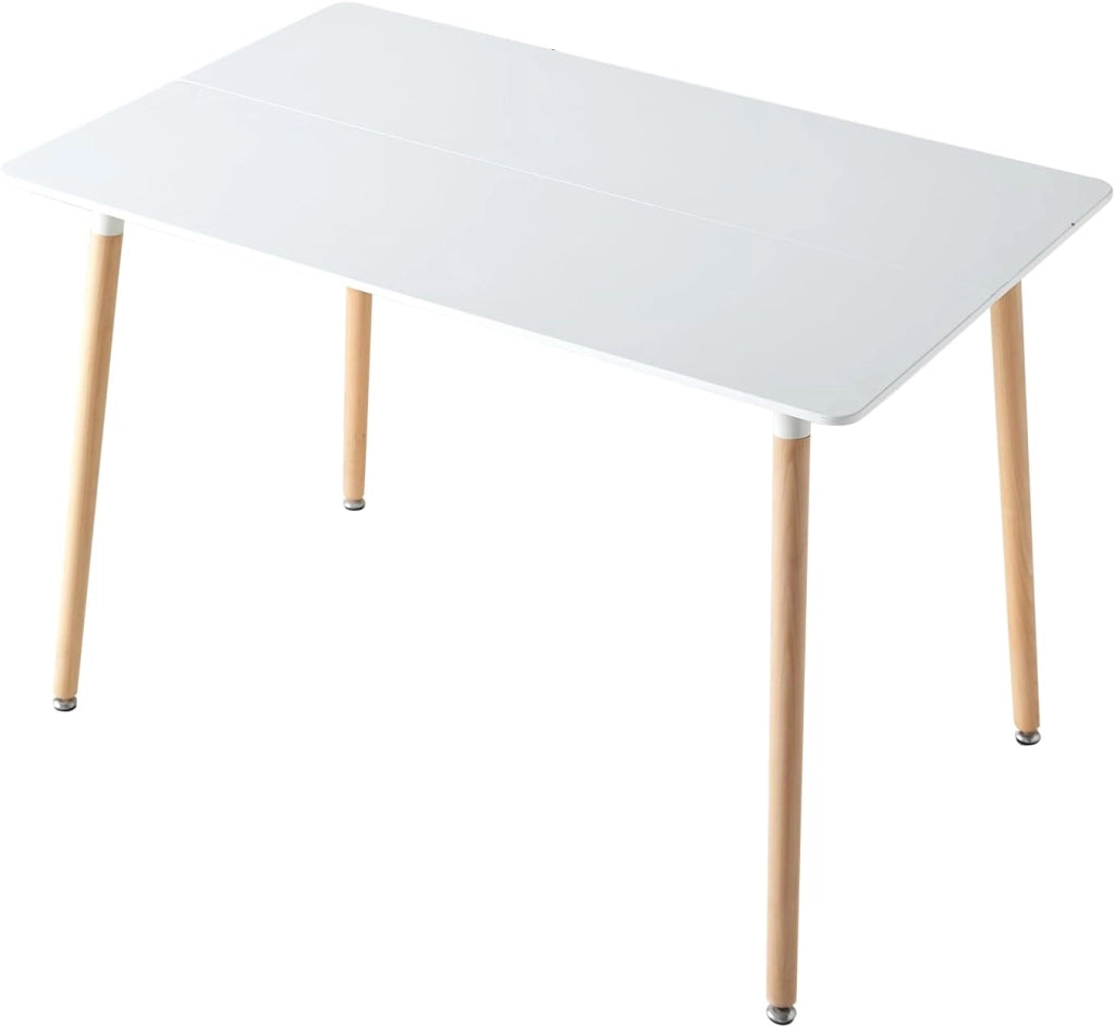 GrandCA HOME Tavolo da Pranzo e 6 Sedie da Pranzo Set da Sala da Pranzo Moderno, Tavolo da Cucina Rettangolare Struttura di Giunzione Sedie da Scrivania e da Cucina (6 sedie beige+1 tavolo)