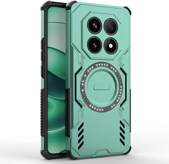 Hoesje magnetismo e shock resistente per Xiaomi Redmi Note 14 Pro 5G/Poco X7 5G - Verde, Premium TPU + PC, Qualità militare, Resistente al caduta, Buon dissipatore di calore.