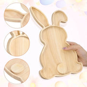 Piatto di Pasqua in forma di coniglio - Piatto di legno per Pasqua con cacciatore di campagna e tavola di salsiccia