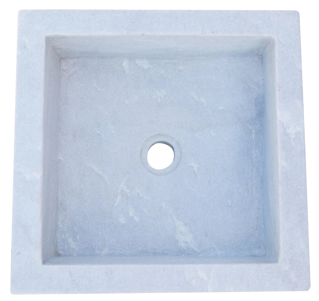 Biscottini Acquaio in marmo bianco L40xPR40xH16 cm Vasca realizzata completamente