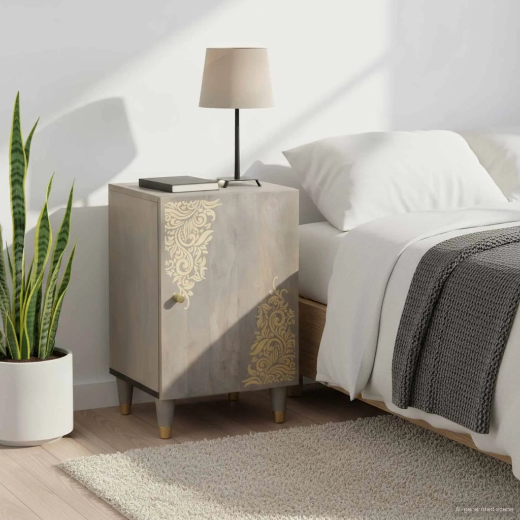 Mobile da Bagno Grigio 38 x 33 x 58 cm Legno di mango massello 4018793