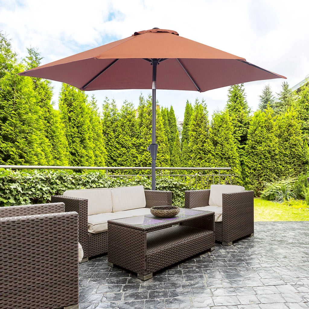 Ombrellone da Giardino Reclinabile ¨C zephmum ¨C Grigio ?260x235 cm